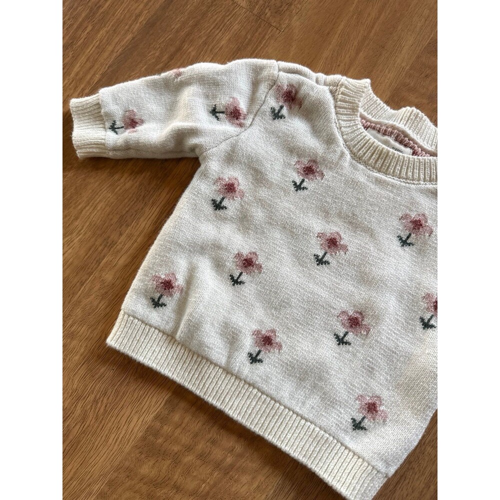 CARTERS little  planet organic Baby Girls Floral Knit Sweater Long Sleeve